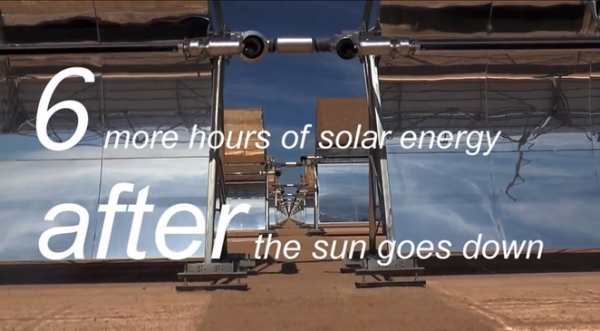 280-мегаваттный солнечной завод в Аризоне продолжает производить энергию спустя 6 часов после захода солнца