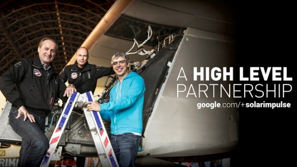 Solar Impulse в партнерстве с Гугл, планирует совершить полет вокруг света только на солнечной энергии